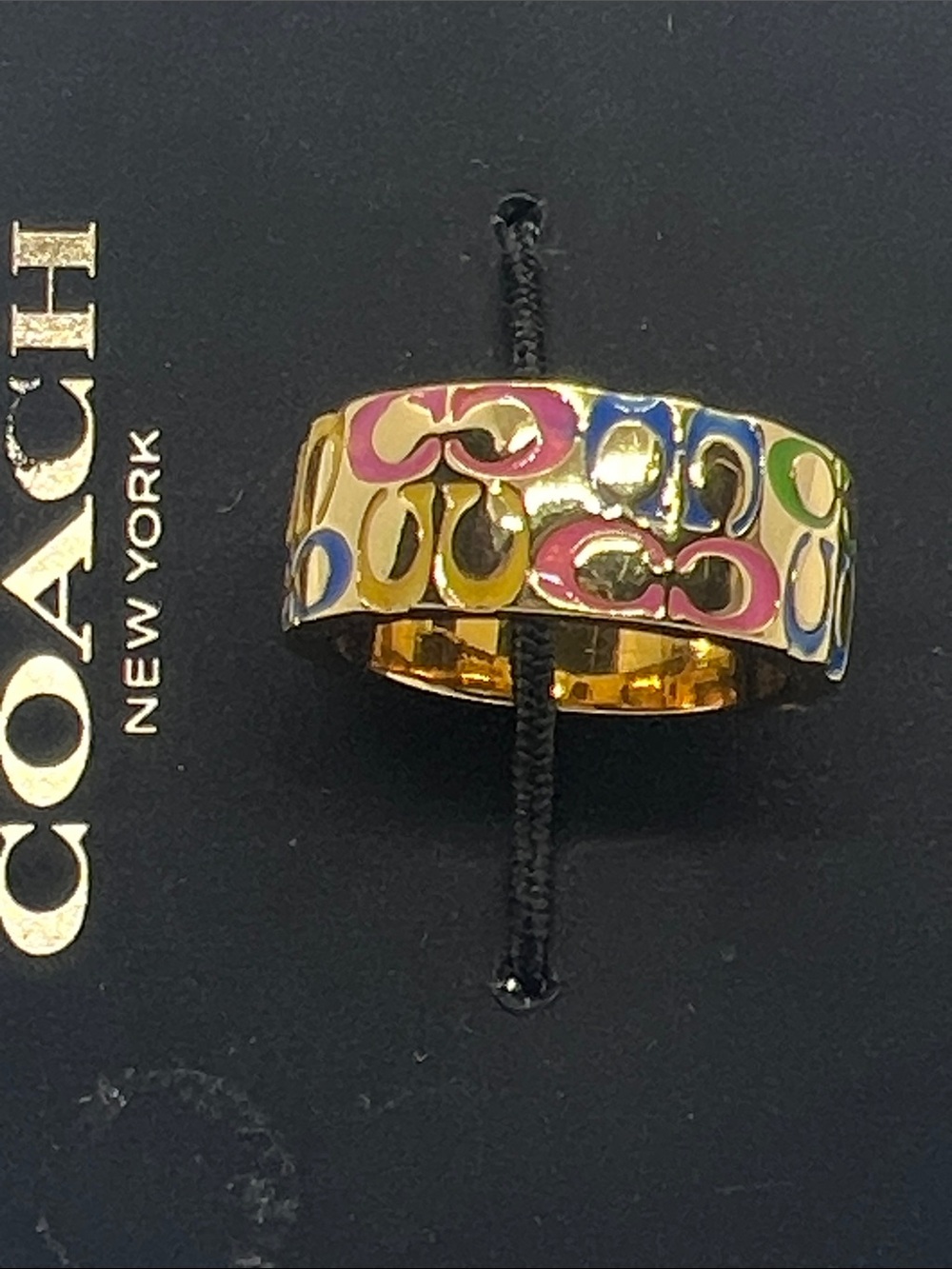 Coach Multicolor Enamel Signature 'C' Ring - Picture 3 of 4